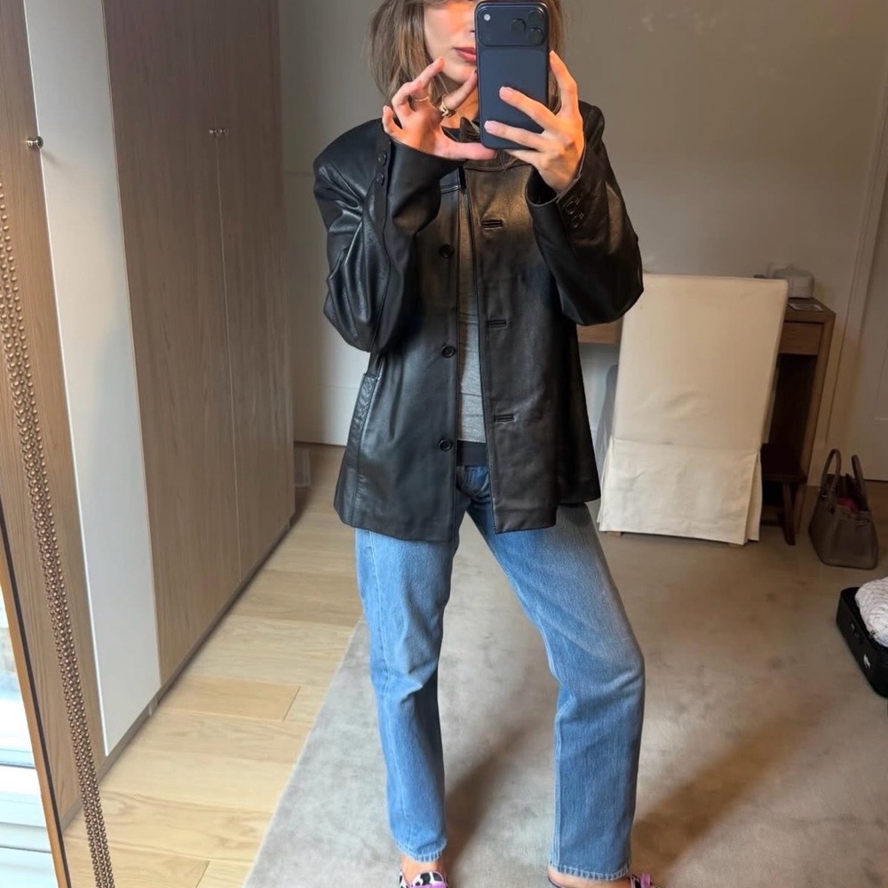 Ann Taylor Black Leather Jacket- Size Small